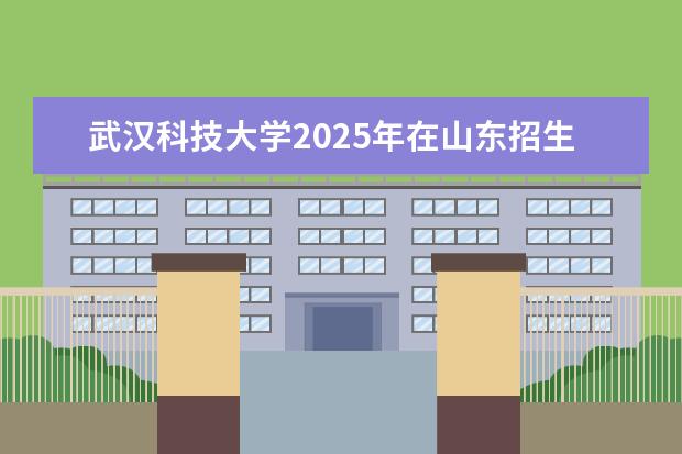 武汉科技大学2025年在山东招生批次及专业参考（2026参考）