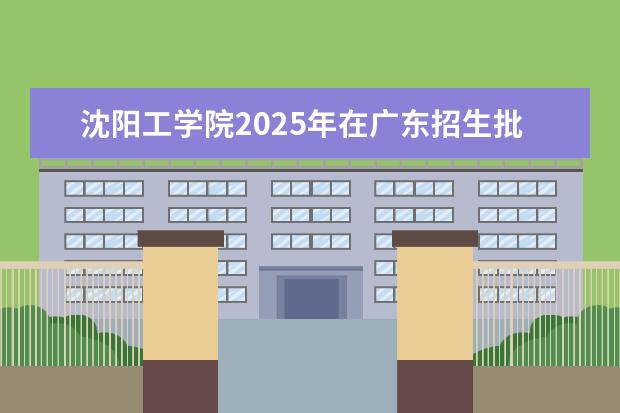 沈阳工学院2025年在广东招生批次及专业参考