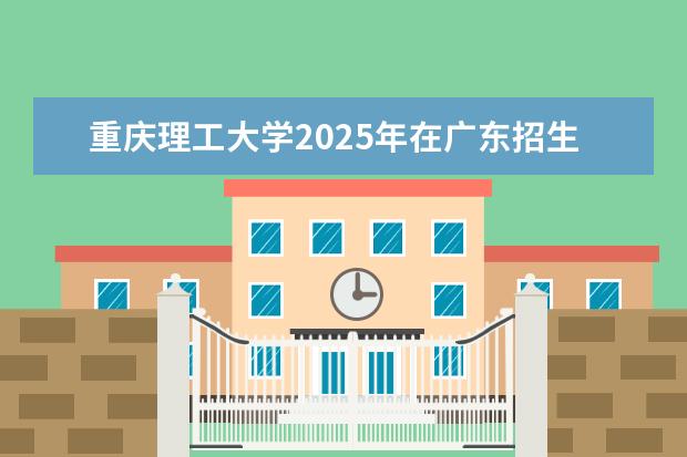 重庆理工大学2025年在广东招生批次及专业参考