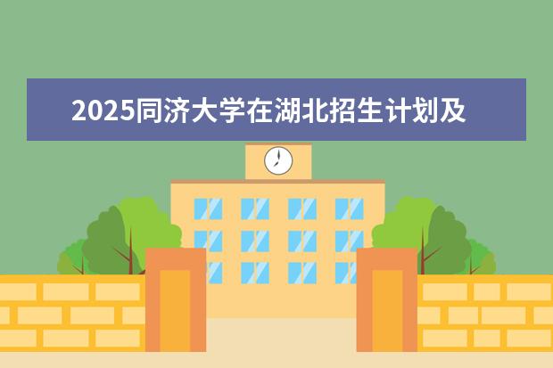 2025同济大学在湖北招生计划及专业参考（2026参考）