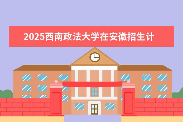 2025西南政法大学在安徽招生计划及专业参考（2026参考）