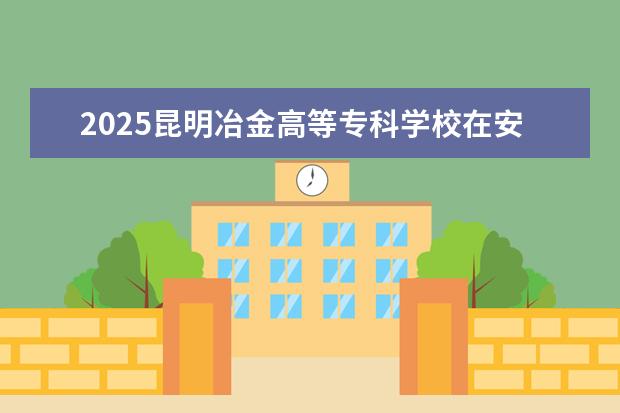 2025昆明冶金高等专科学校在安徽招生计划及专业参考（2026参考）